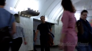 UT_3081#A slender girl in a narrow pink dress. Our operator was preparing for a long time and