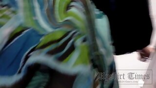 UT_1893#Girl in long dress. It was possible to put camera between her legs and to tape not ba
