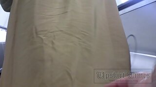 UT_1732#Blonde in a long beige skirt was good enough for my street upskirt movies. I've manag