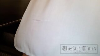 UT_3059#Hits upskirt. I started a chamber deep under her skirt and filmed all at close range.