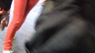 UT_450#It was a fat fem in a black skirt. I was waiting when she began to elevate the stairs