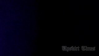 UT_1880#Brunette nymph in long blue skirt. Our cameraman could push his hand with hidden came