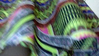 UT_1891#Girl in long dress. Our operator could raise it high and tape her great sporty ass an