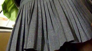 UT_496#Easy on the eye lady in grey skirt. She took something out of her bag and was standin