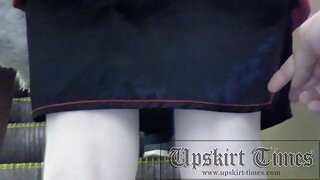 UT_1362#A girl in a tight black skirt, rather hard for upskirt pussy movies! I couldn't lift 
