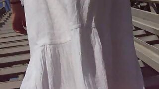 UT_1031#A woman in a long skirt, it was the day that I did the most extreme street upskirt cl