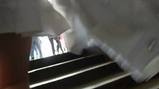 UT_511#Tush fem in short white dress. I caught her in the end of the stairs and had time to 