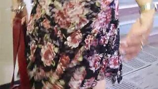 UT_115#A fem in light summer dress. I followed her for a long time and at last I managed to 