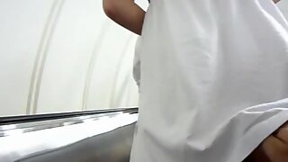 UT_1631#Young blonde in a white dress got into my upskirt porn video. I've managed to shove m