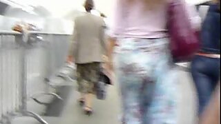 UT_1312#Slender beauty in long blue skirt! We were en route with her, on my way to some stree