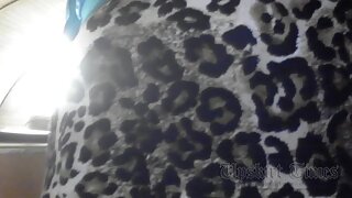 UT_3115#Young girl in leopard skirt. Another beautiful model for upskirt. Round s ass and sha