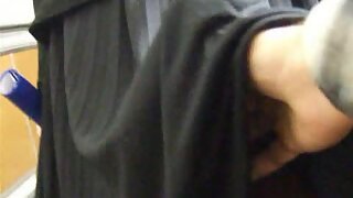 UT_413#I met cool lady in a black skirt. I was fascinated by her big buns in black trunks wi