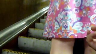 UT_1322#Plump girl in a red sarafan! A big ass in grey panties! A huge ass in close-up street