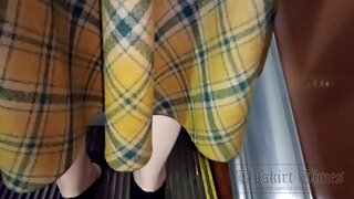 UT_3907#This video will delight fans of tights. I managed to raise the skirt high enough, des