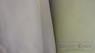 UT_2039#Blondie in long beige skirt. The lucky upskirt hunter could push his hand up of her s