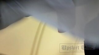 UT_3369#Under the skirt of a girl in a white sarafan. Our operator photographed on her hidden