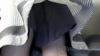 UT_2239#Chic blondie with long hair. Upskirt camera was diving up of her dress few times. It 