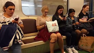 Ut_5951# A girl in a short cherry-colored skirt gets upskirted. Our cameraman quickly lifted h