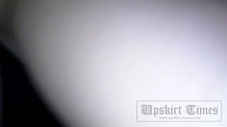 UT_2764#The slender brunette in a narrow black and white skirt. Our upskirt master was able t