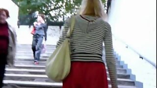 UT_1191#I've caught up with this babe on the stairs to make some voyeur upskirt pictures! Suc